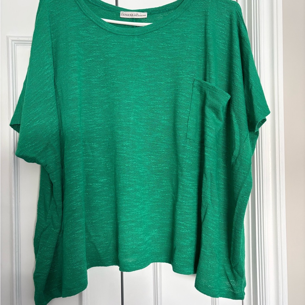 Zenana Vibrant Green Short Sleeve Tee